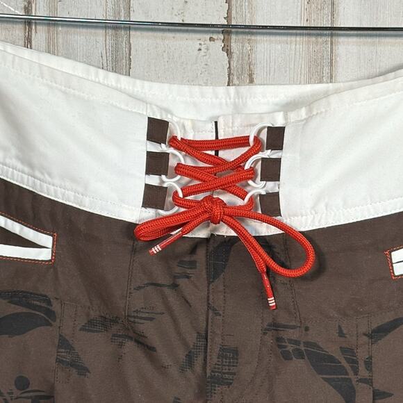 Adidas Swim Cover or Athletic Sport Skirt in Brown with Orange Accents - Picture 10 of 14